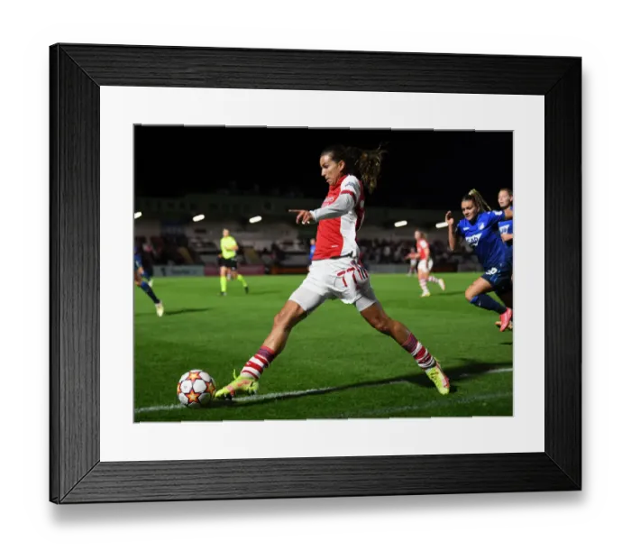 Framed Print : Tobin Heath in Action: Arsenal Women's Champions League Clash against 1899 Hoffenheim