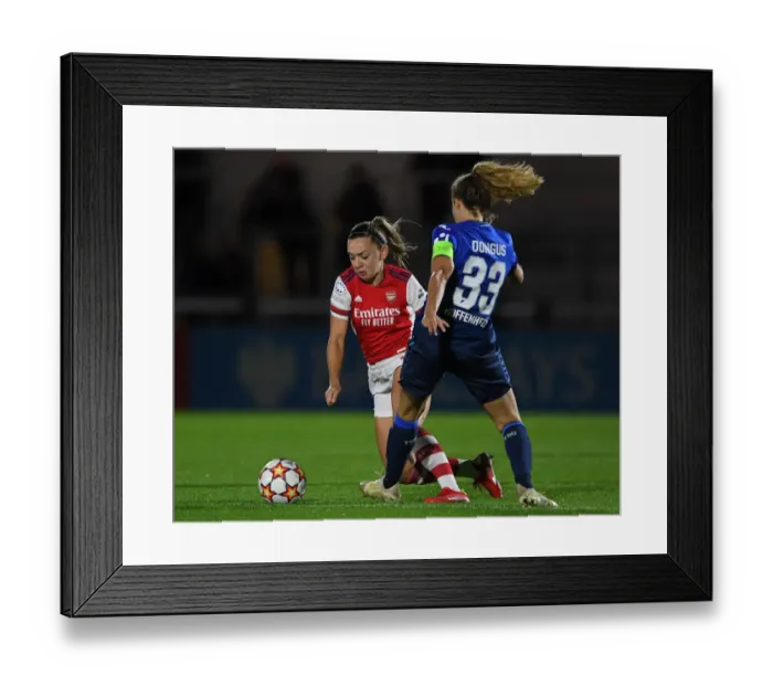Framed Print : Arsenal vs. Hoffenheim: McCabe vs. Dongus Battle in UEFA Women's Champions League Framed Print : Arsenal vs. Hoffenheim: McCabe vs. Dongus Battle in UEFA Women's Champions League