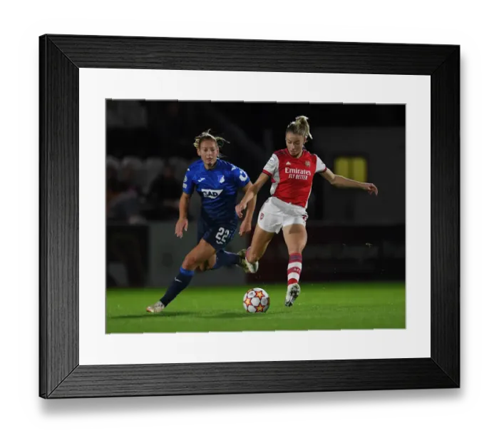 Framed Print : Arsenal vs. Hoffenheim: A Battle in the UEFA Women's Champions League at Meadow Park Framed Print : Arsenal vs. Hoffenheim: A Battle in the UEFA Women's Champions League at Meadow Park