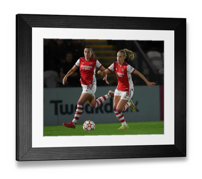 Framed Print : Arsenal Women vs. 1899 Hoffenheim: Battle in the UEFA Women's Champions League at Meadow Park Framed Print : Arsenal Women vs. 1899 Hoffenheim: Battle in the UEFA Women's Champions League at Meadow Park