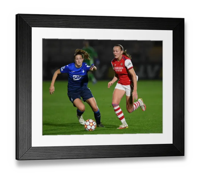 Framed Print : Arsenal vs. Hoffenheim: UEFA Women's Champions League Clash - Frida Maanum and Chantel Hagel Face Off Framed Print : Arsenal vs. Hoffenheim: UEFA Women's Champions League Clash - Frida Maanum and Chantel Hagel Face Off