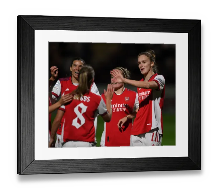 Framed Print : Arsenal Women's Vivianne Miedema Scores Hat-Trick in Champions League Victory over Hoffenheim Framed Print : Arsenal Women's Vivianne Miedema Scores Hat-Trick in Champions League Victory over Hoffenheim