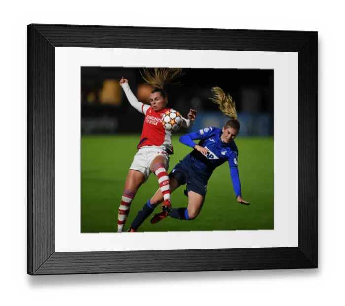 Framed Print : Arsenal vs. Hoffenheim: Clash in the UEFA Women's Champions League Framed Print : Arsenal vs. Hoffenheim: Clash in the UEFA Women's Champions League