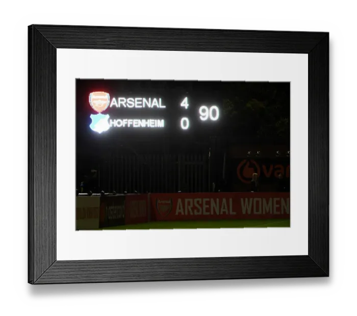 Framed Print : Arsenal WFC vs. 1899 Hoffenheim: Group C - UEFA Women's Champions League: 0-0 Stalemate at Meadow Park Framed Print : Arsenal WFC vs. 1899 Hoffenheim: Group C - UEFA Women's Champions League: 0-0 Stalemate at Meadow Park