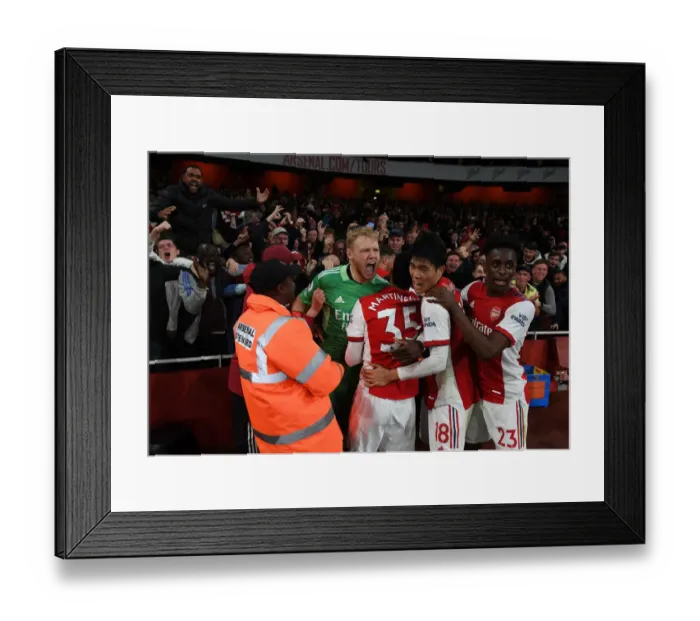 Framed Print : Arsenal Celebrate Lacazette's Goal Against Crystal Palace (2021-22) Framed Print : Arsenal Celebrate Lacazette's Goal Against Crystal Palace (2021-22)
