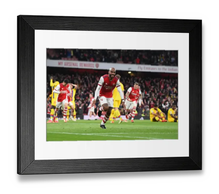 Framed Print : Arsenal's Alex Lacazette Scores Second Goal Against Crystal Palace in 2021-22 Premier League Framed Print : Arsenal's Alex Lacazette Scores Second Goal Against Crystal Palace in 2021-22 Premier League