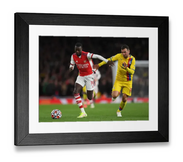 Framed Print : Pepe vs McArthur: Battle at the Emirates - Arsenal vs Crystal Palace, Premier League 2021-22