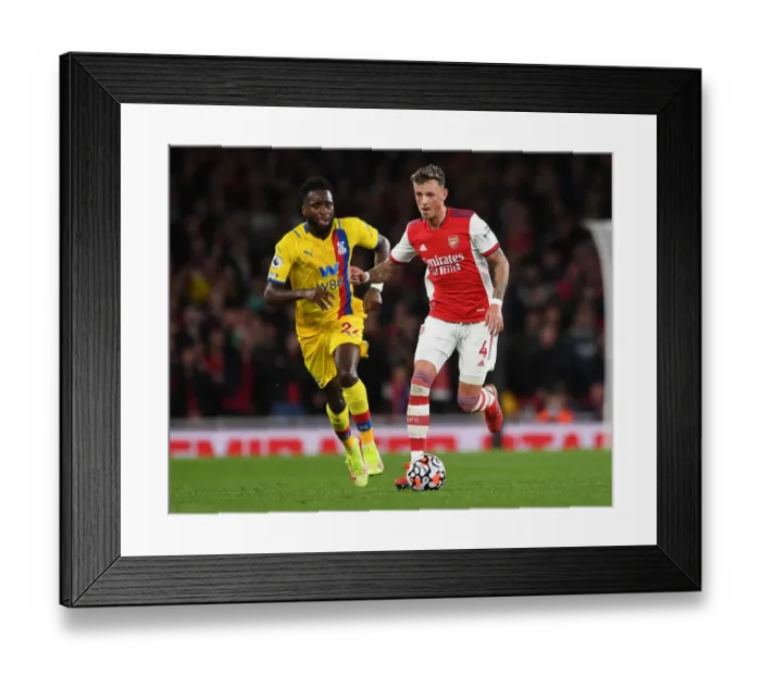 Framed Print : Arsenal vs Crystal Palace: Battle for Premier League Supremacy - Ben White vs Odsonne Edouard Clash