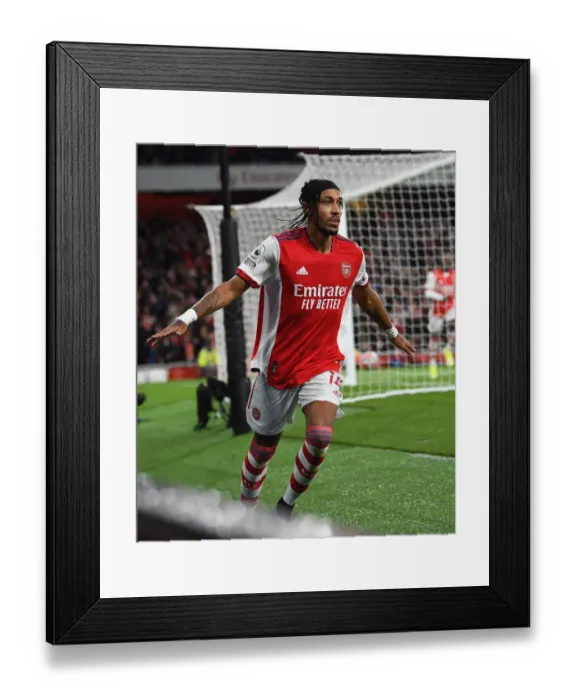 Framed Print : Aubameyang Scores First Goal of 2021-22 Premier League Season: Arsenal vs Crystal Palace