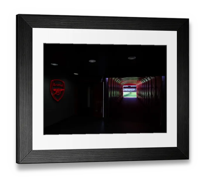 Framed Print : The Tunnel at Emirates Stadium: Arsenal vs Aston Villa, Premier League 2021-22