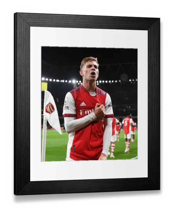 Framed Print : Arsenal's Smith Rowe Scores Third in Victory over Aston Villa (2021-22)