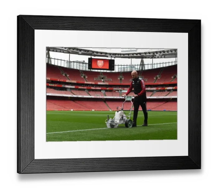 Framed Print : Arsenal vs Aston Villa: Pre-Match Pitch Preparation at Emirates Stadium (2021-22) Framed Print : Arsenal vs Aston Villa: Pre-Match Pitch Preparation at Emirates Stadium (2021-22)