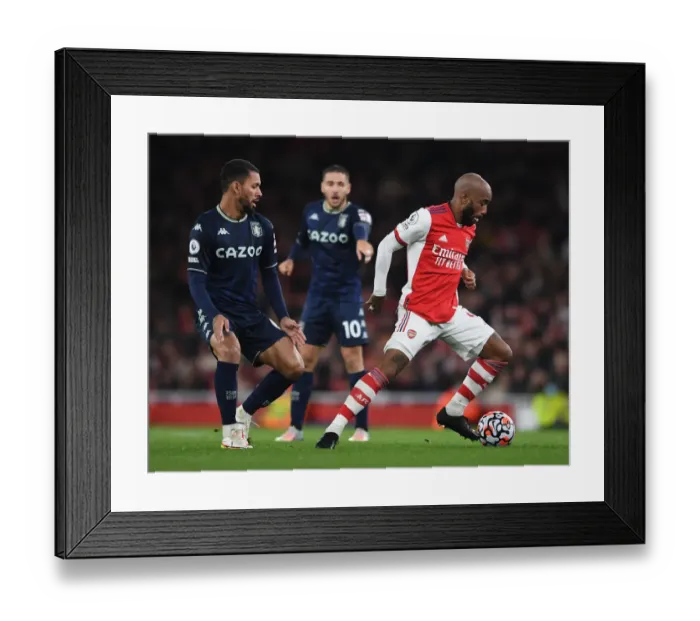 Framed Print : Arsenal vs Aston Villa: Lacazette vs Douglas Luiz Clash in Premier League Showdown Framed Print : Arsenal vs Aston Villa: Lacazette vs Douglas Luiz Clash in Premier League Showdown
