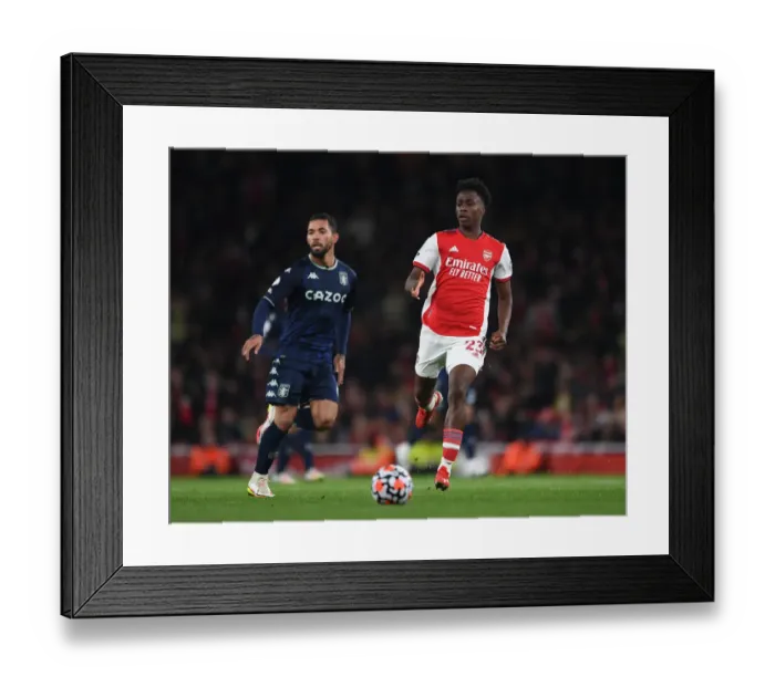 Framed Print : Arsenal's Albert Sambi Lokonga in Action against Aston Villa - Premier League 2021-22