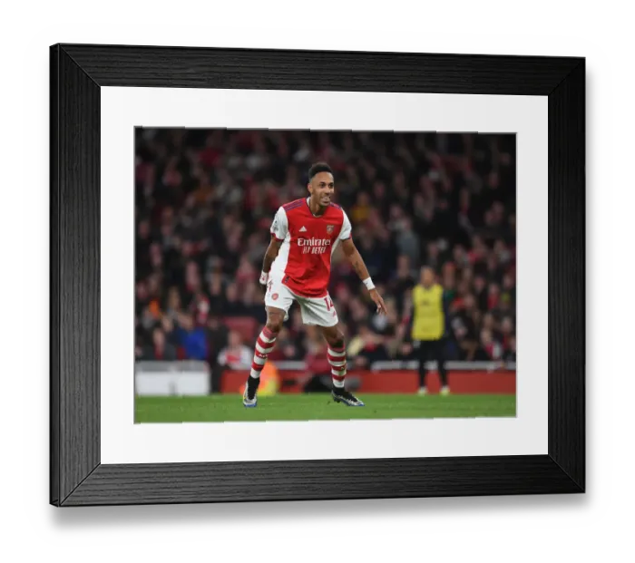 Framed Print : Arsenal's Aubameyang Shines in Arsenal vs. Aston Villa Showdown (2021-22) Framed Print : Arsenal's Aubameyang Shines in Arsenal vs. Aston Villa Showdown (2021-22)