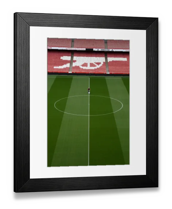 Framed Print : Arsenal vs Aston Villa: Pre-Match Pitch Preparation at Emirates Stadium (2021-22)
