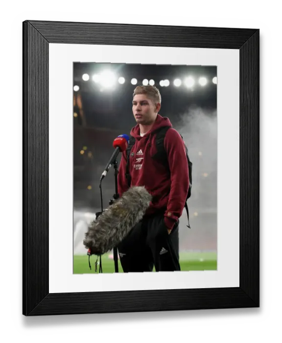 Framed Print : Arsenal's Emile Smith Rowe Pre-Match Interview: Arsenal vs Aston Villa, Premier League 2021-22 Framed Print : Arsenal's Emile Smith Rowe Pre-Match Interview: Arsenal vs Aston Villa, Premier League 2021-22