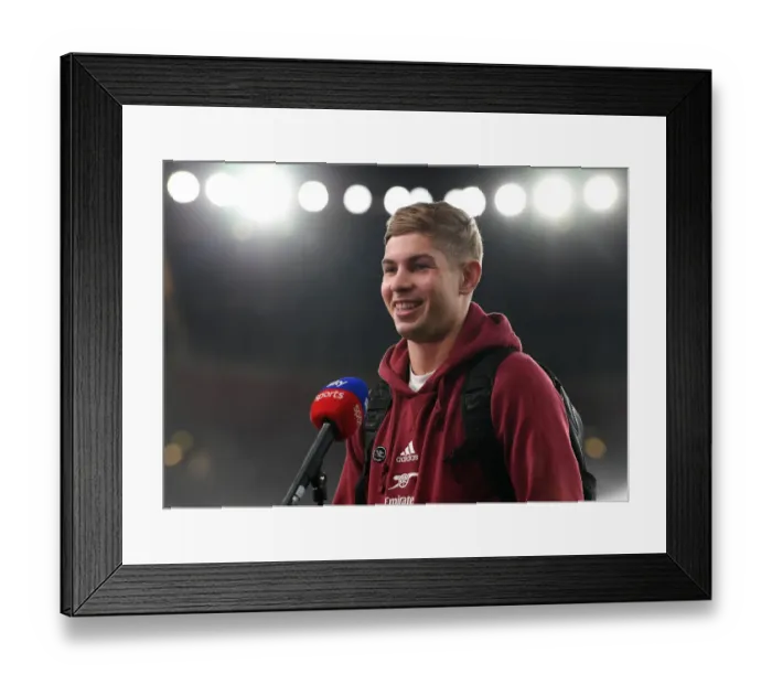 Framed Print : Emile Smith Rowe's Pre-Match Insights: Arsenal Midfielder Previews Aston Villa Clash, Premier League 2021-22