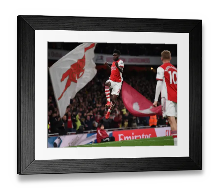 Framed Print : Thomas Partey Scores the Winning Goal: Arsenal Triumphs Over Aston Villa in the 2021-22 Premier League