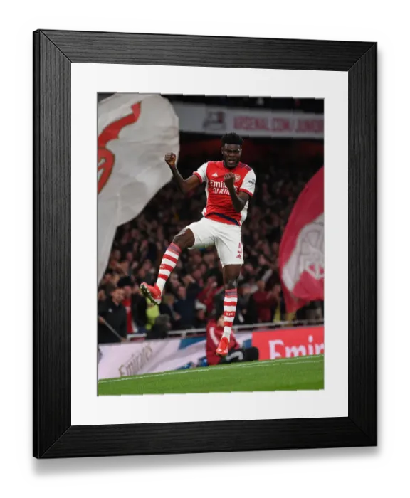 Framed Print : Thomas Partey Scores the Winning Goal: Arsenal Triumphs Over Aston Villa in the 2021-22 Premier League