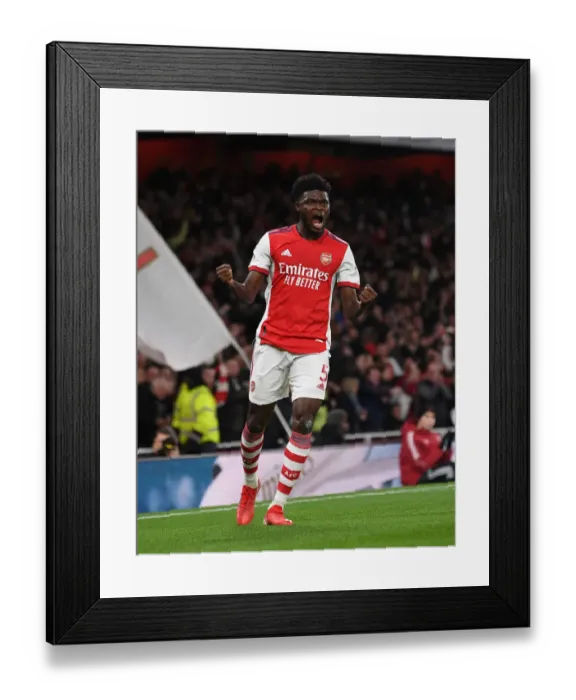 Framed Print : Thomas Partey Scores First Arsenal Goal: Arsenal 1-0 Aston Villa (2021-22)