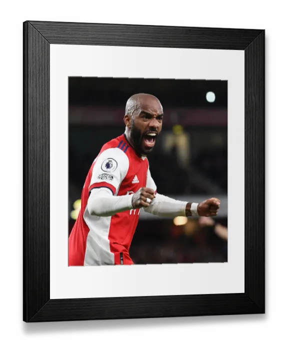 Framed Print : Alexandre Lacazette in Action: Arsenal vs. Aston Villa, 2021-22 Premier League