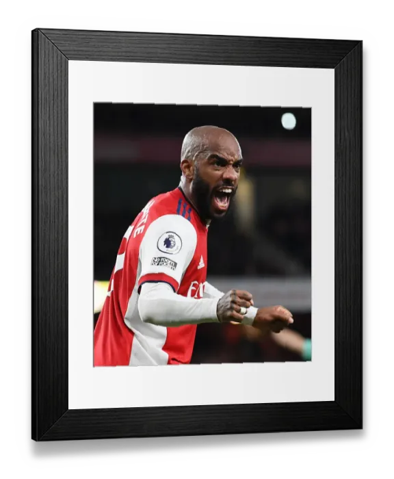 Framed Print : Arsenal's Alexandre Lacazette in Action against Aston Villa in the 2021-22 Premier League