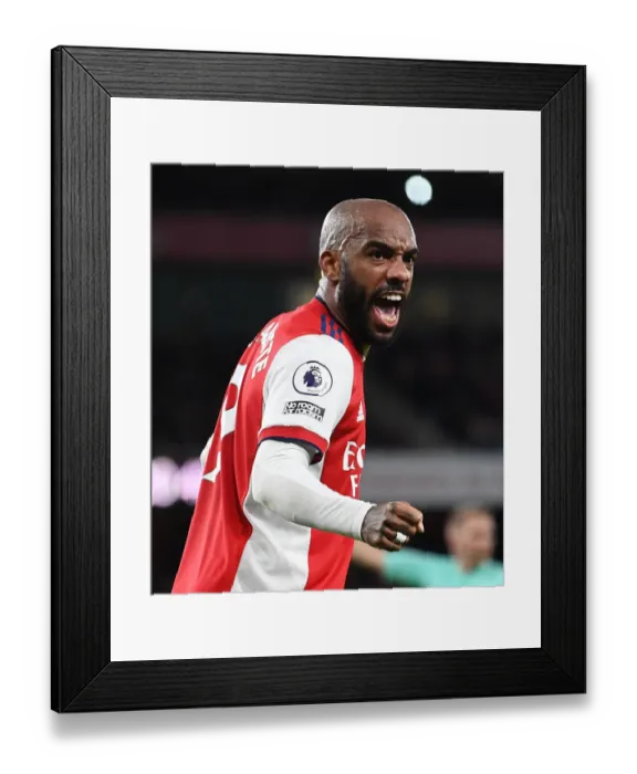 Framed Print : Alexandre Lacazette in Action: Arsenal vs. Aston Villa, Emirates Stadium, 2021 Framed Print : Alexandre Lacazette in Action: Arsenal vs. Aston Villa, Emirates Stadium, 2021