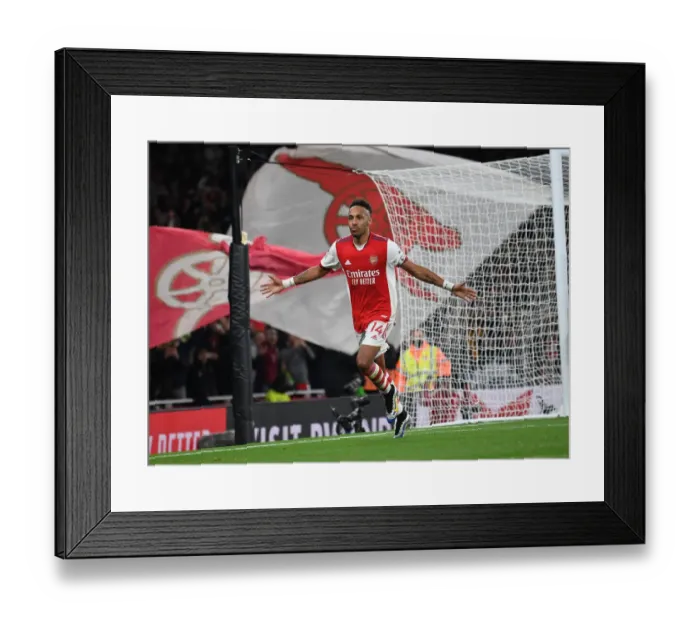 Framed Print : Aubameyang Scores Arsenal's Second Goal vs Aston Villa (2021-22) Framed Print : Aubameyang Scores Arsenal's Second Goal vs Aston Villa (2021-22)