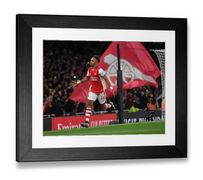 Framed Print : Arsenal's Aubameyang Scores Second Goal vs. Aston Villa (2021-22) Framed Print : Arsenal's Aubameyang Scores Second Goal vs. Aston Villa (2021-22)