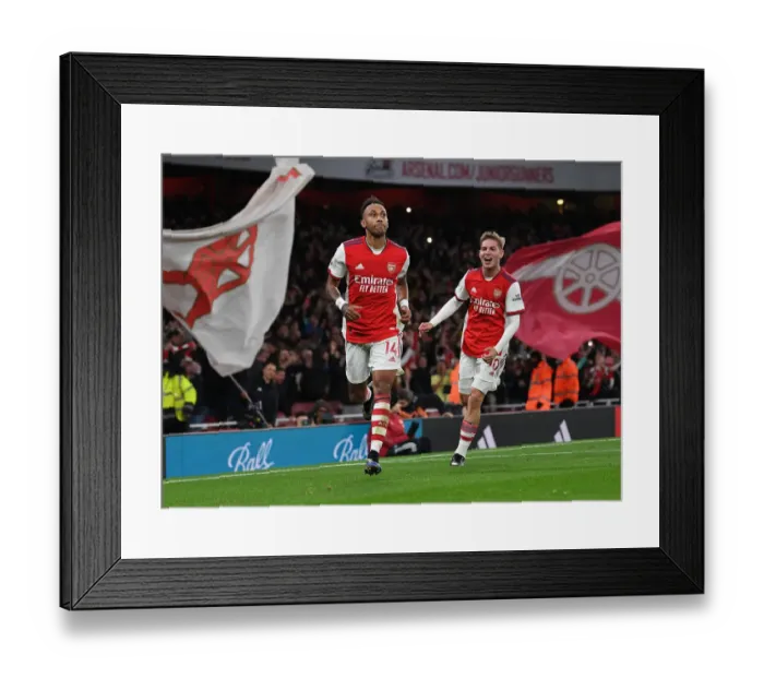 Framed Print : Aubameyang Scores His Second: Arsenal Takes 2-0 Lead Against Aston Villa (2021-22 Premier League) Framed Print : Aubameyang Scores His Second: Arsenal Takes 2-0 Lead Against Aston Villa (2021-22 Premier League)