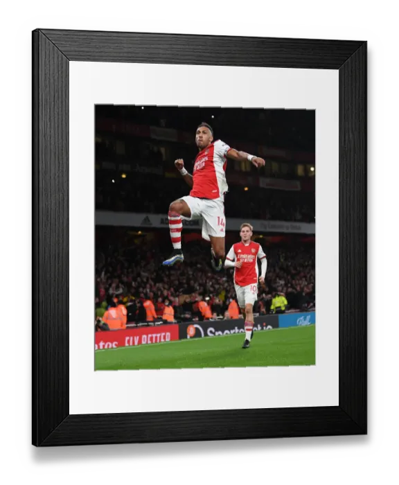 Framed Print : Arsenal's Aubameyang Scores His Second Goal: A Triumphant Moment at Emirates Stadium (2021-22) Framed Print : Arsenal's Aubameyang Scores His Second Goal: A Triumphant Moment at Emirates Stadium (2021-22)