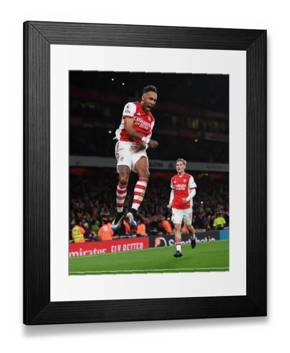 Framed Print : Arsenal's Aubameyang Scores Second Goal vs Aston Villa (2021-22) Framed Print : Arsenal's Aubameyang Scores Second Goal vs Aston Villa (2021-22)