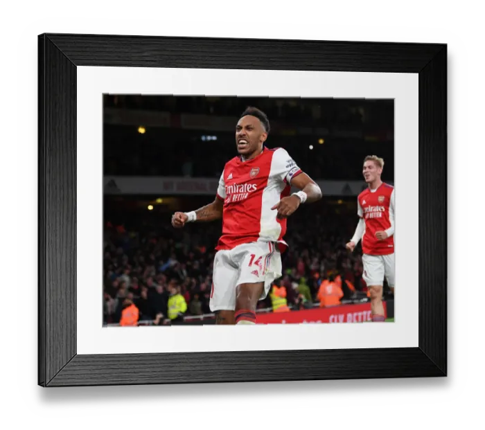 Framed Print : Arsenal's Aubameyang Scores Second Goal vs. Aston Villa (2021-22) Framed Print : Arsenal's Aubameyang Scores Second Goal vs. Aston Villa (2021-22)