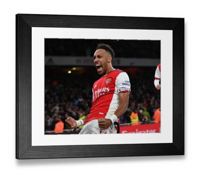 Framed Print : Aubameyang Scores His Second: Arsenal's Victory Against Aston Villa (2021-22) Framed Print : Aubameyang Scores His Second: Arsenal's Victory Against Aston Villa (2021-22)