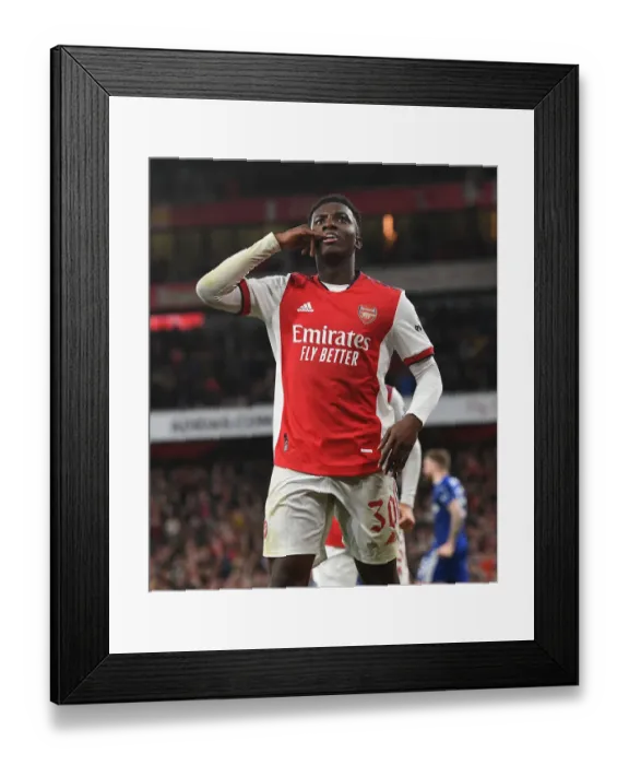 Framed Print : Eddie Nketiah Scores His Second: Arsenal Advances in Carabao Cup Against Leeds United Framed Print : Eddie Nketiah Scores His Second: Arsenal Advances in Carabao Cup Against Leeds United