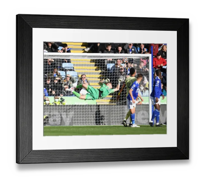 Framed Print : Ramsdale's Super Save: Arsenal Holds Off Leicester City in Premier League Showdown Framed Print : Ramsdale's Super Save: Arsenal Holds Off Leicester City in Premier League Showdown