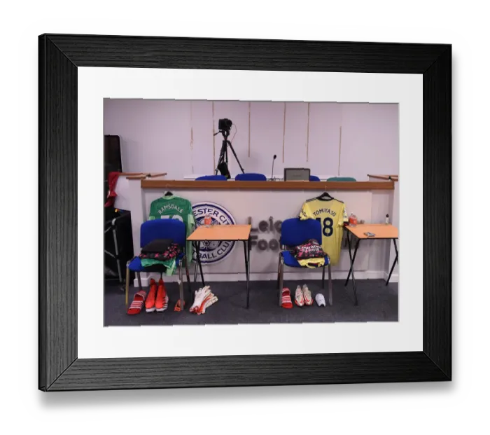 Framed Print : Arsenal Changing Room: Ramsdale and Tomiyasu Prepare for Leicester Clash (Leicester City vs Arsenal, 2021-22) Framed Print : Arsenal Changing Room: Ramsdale and Tomiyasu Prepare for Leicester Clash (Leicester City vs Arsenal, 2021-22)