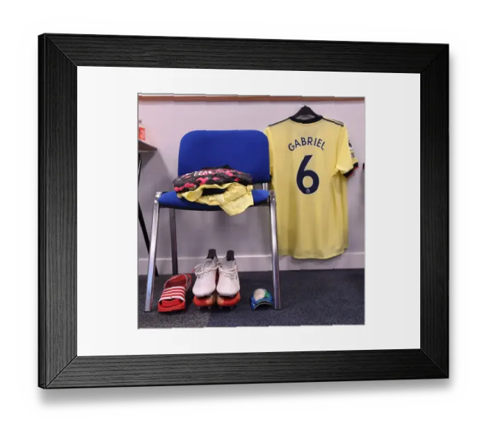 Framed Print : Arsenal's Gabriel Prepares for Leicester Showdown - Premier League 2021-22
