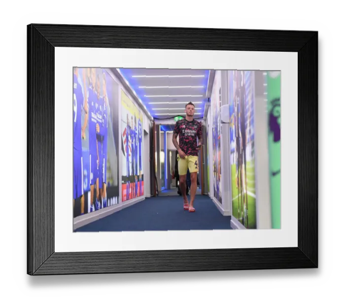 Framed Print : Arsenal's Ben White Gears Up for Premier League Clash Against Leicester City