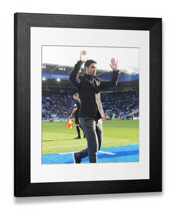 Framed Print : Mikel Arteta Celebrates Arsenal's Win Against Leicester City in the 2021-22 Premier League