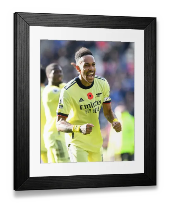 Framed Print : Aubameyang's Thriller: Arsenal's Dramatic Comeback Victory over Leicester City in the Premier League 2021-22