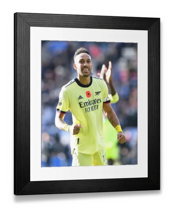 Framed Print : Aubameyang's Goal Celebration: Leicester City vs. Arsenal, 2021-22 Premier League Framed Print : Aubameyang's Goal Celebration: Leicester City vs. Arsenal, 2021-22 Premier League