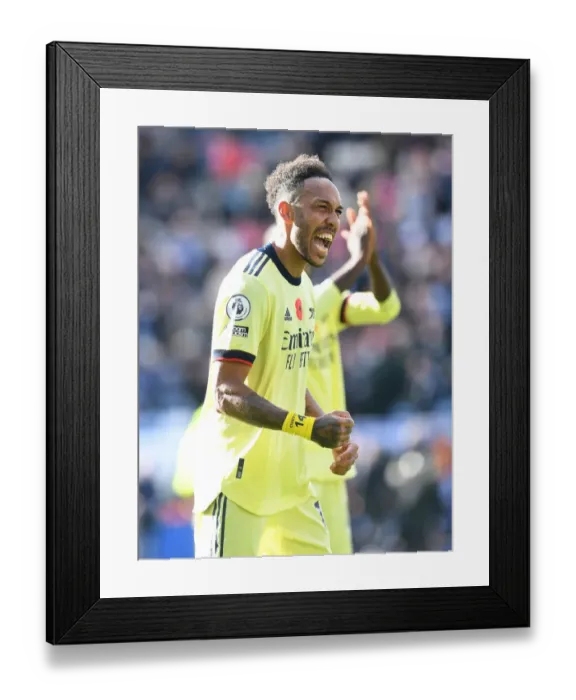Framed Print : Aubameyang's Thriller: Arsenal's Comeback Victory over Leicester City in the 2021-22 Premier League Framed Print : Aubameyang's Thriller: Arsenal's Comeback Victory over Leicester City in the 2021-22 Premier League