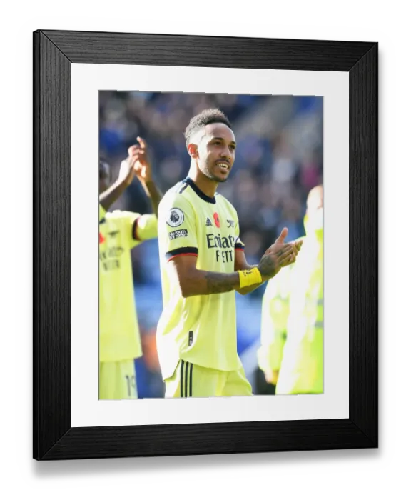 Framed Print : Arsenal's Aubameyang Scores Thrilling Goal, Secures Premier League Victory vs Leicester City Framed Print : Arsenal's Aubameyang Scores Thrilling Goal, Secures Premier League Victory vs Leicester City