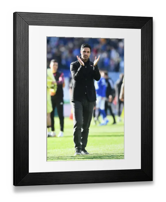 Framed Print : Mikel Arteta Celebrates with Arsenal Fans: Leicester Victory in 2021-22 Premier League Framed Print : Mikel Arteta Celebrates with Arsenal Fans: Leicester Victory in 2021-22 Premier League