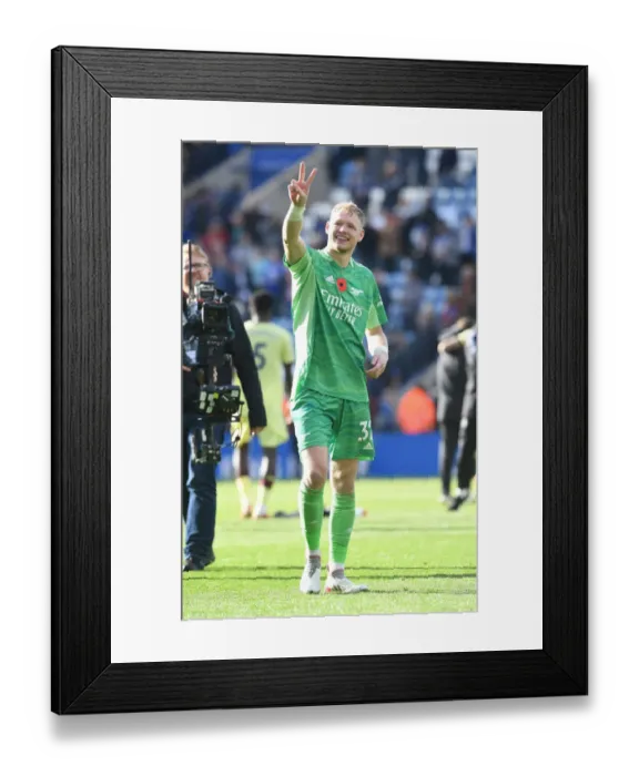 Framed Print : Arsenal's Aaron Ramsdale Reacts After Leicester City Showdown in Premier League Framed Print : Arsenal's Aaron Ramsdale Reacts After Leicester City Showdown in Premier League