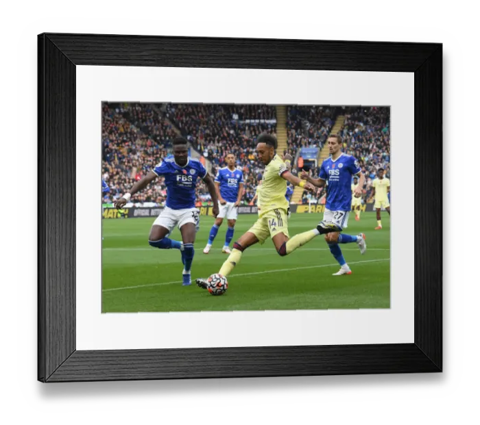 Framed Print : Aubameyang Faces Amartey: Leicester vs Arsenal, Premier League Showdown Framed Print : Aubameyang Faces Amartey: Leicester vs Arsenal, Premier League Showdown