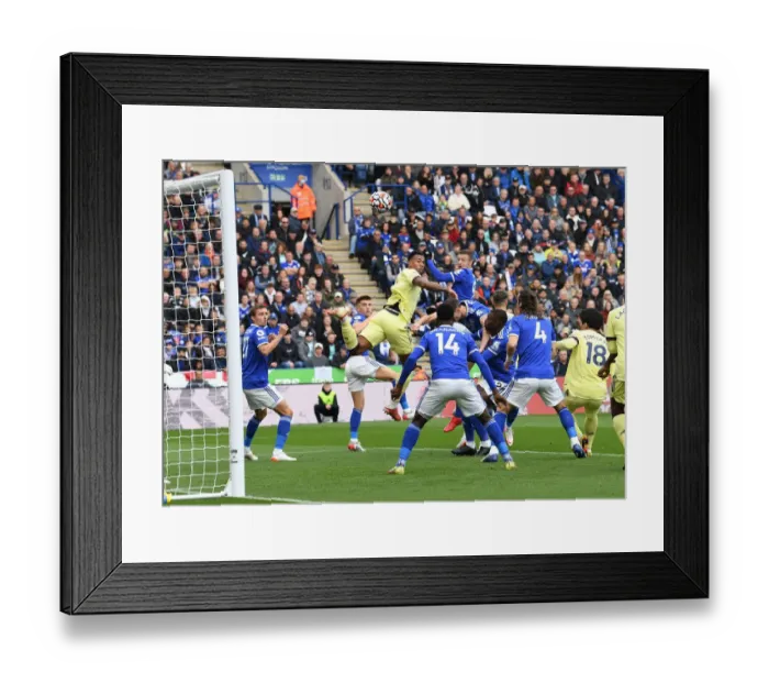 Framed Print : Gabriel Magalhaes Scores First Goal: Leicester City vs. Arsenal, Premier League 2021-22