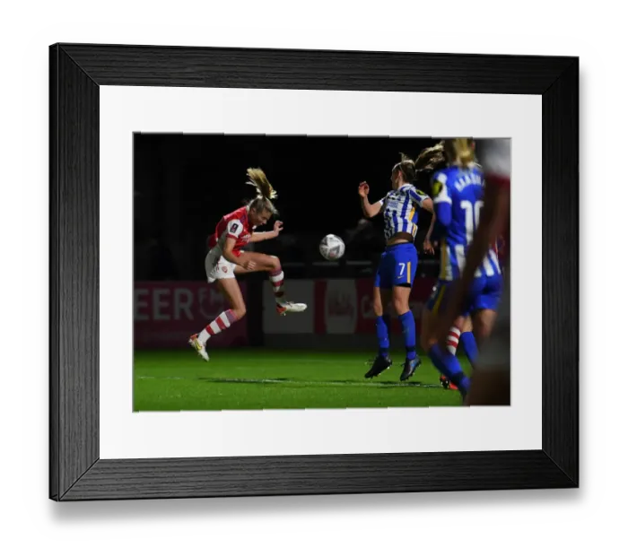 Framed Print : Arsenal Women's FA Cup Victory: Leah Williamson Scores the Game-winning Goal vs. Brighton & Hove Albion